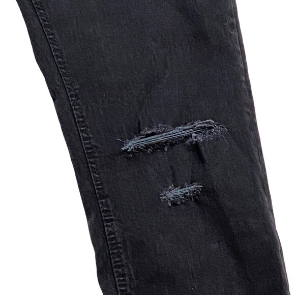 Refuge Women's High Rise Slim Straight Distressed Black Jeans Size 3 - Picture 5 of 6